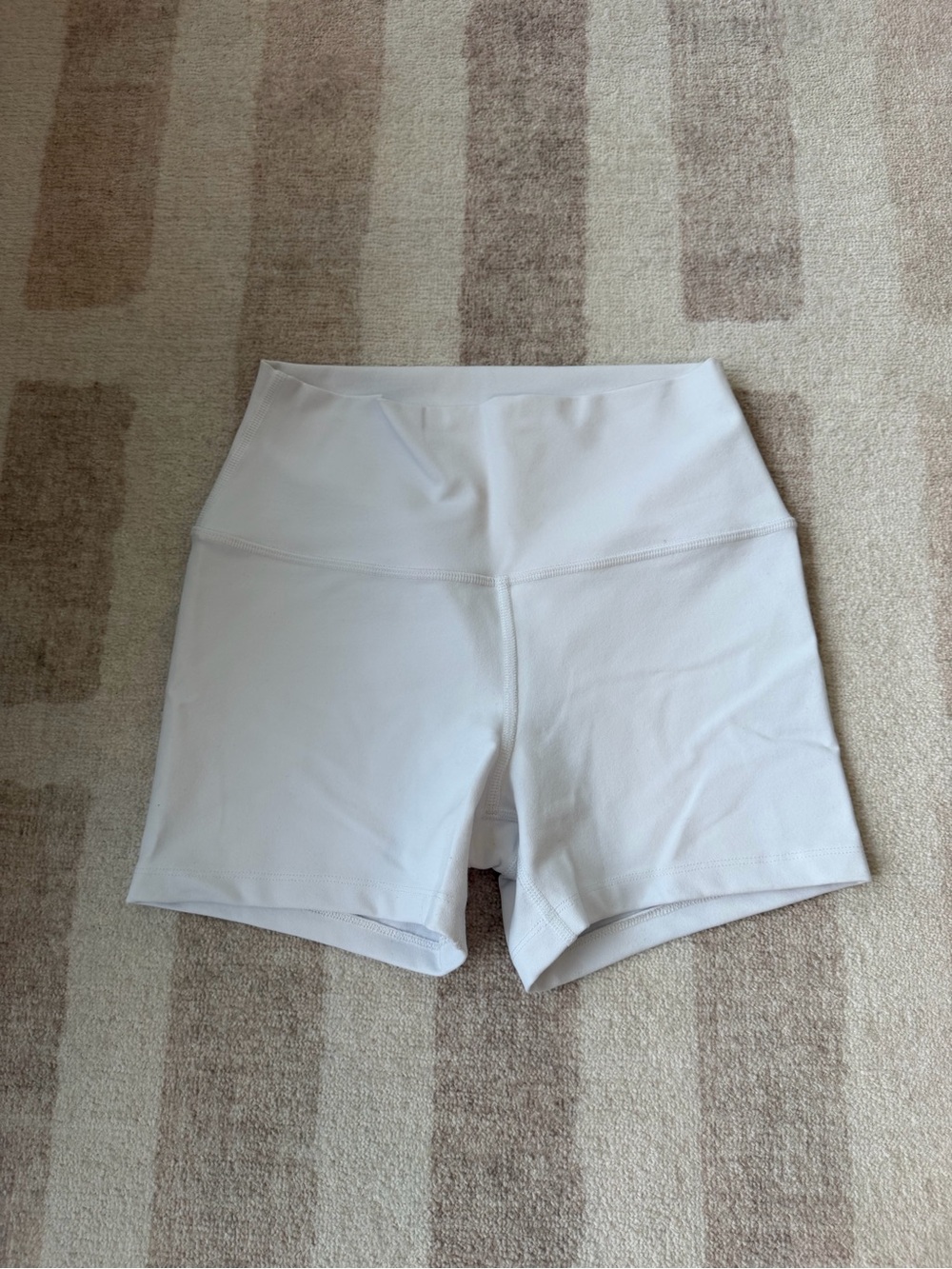 ALO Yoga White High-Rise Bike Shorts